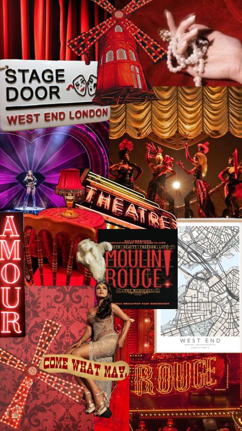 #moulinrouge #musicals #broadway #westend #musicaltheatre #music #love #paris #digitalcollage #wallpaper Moulin Rouge Musical, Musical Aesthetic, Musical Wallpaper, Love Paris, London Theatre, Theatre Kid, West End, Music Love, Musical Theatre