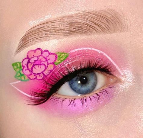 Eye makeup/eye shadow looks/pink/floral/spring Artistic Eyeshadow, Soft Girl Makeup, Eyeshadow Designs, Becoming A Makeup Artist, Drawing Hair Tutorial, Makeup Board, Graphic Liner, Crazy Makeup, Eye Makeup Art