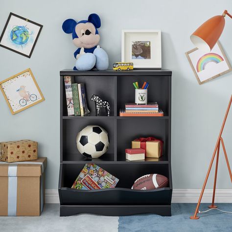 Three Posts™ Baby & Kids Wym Three Posts™ Baby & Kids 34.63'' H X 26.5'' W Cube Unit Kids Bookcase & Reviews | Wayfair Modern Shelving Units, Large Storage Bins, Storage Cubby, Cube Unit, Framed Photos, Furniture Bookshelves, Cubby Storage, Cube Organizer, Nursery Organization