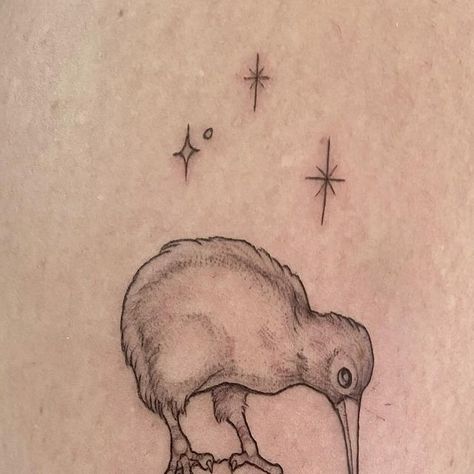 Lotte Loves Lemons (Rosie) on Instagram: "Super cute kiwi stack today. Come at me tourist friends 😽 #tattoo #tattoos #finelinetattoo #kiwi #kiwis #kiwibird #nztattoo #wellingtontattoo #nztattooartist #cutetattoo #blackandgreytattoo #newzealand #ink #inked #birds #birdtattoo" New Zealand Tattoos For Women, Kiwi Bird Drawing Easy, Kiwi Fern Tattoo, Kiwi Fruit Tattoo, New Zealand Tattoo Ideas, Kiwi Bird Tattoo, Kiwi Tattoo, Nz Tattoo, Friends Tattoo