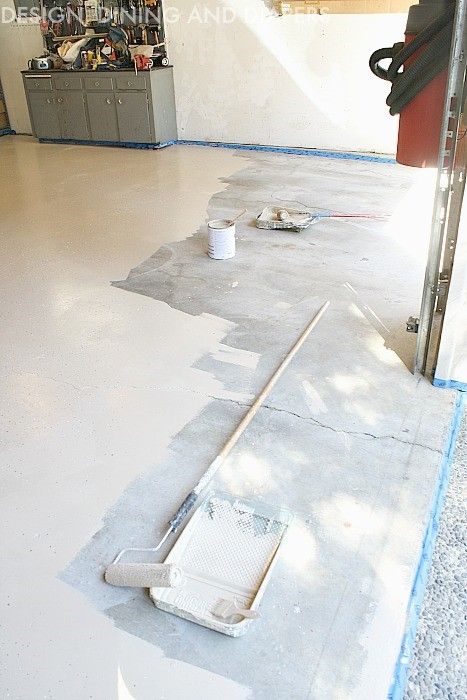 painting garage floor Concrete Floor Paint Colors, Garage Floors Diy, Concrete Garage Floor, Cave Design, Floor Paint Colors, Concrete Garages, Concrete Garage, Easy Home Improvement Projects, Garage Floor Paint