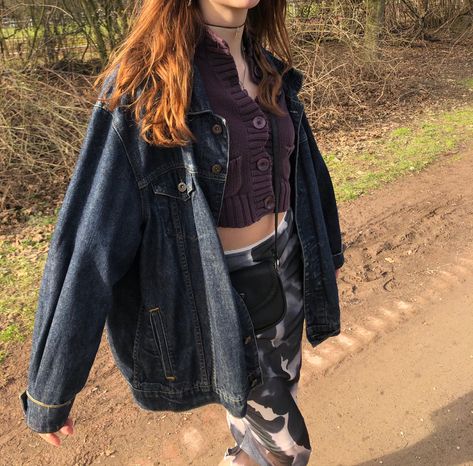 Grunge Jean Jacket Outfit, Denim Jacket Grunge, Outfit Grunge, Grunge Jeans, Jean Jacket Outfits, Jacket Outfit, Fairy Grunge, Sunny Day, Blue Jacket