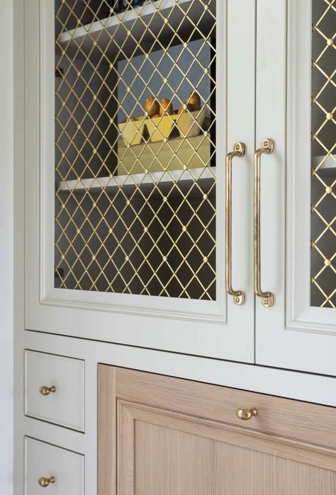 Timeless Dream Home-Jackson Leroy-18-1 Kindesign Mesh Cabinet, Metal Lattice, Cabinet Detailing, Timeless Interiors, Classic Kitchen, Parade Of Homes, Kitchen Cabinetry, Glass Doors, Luxury Interior Design