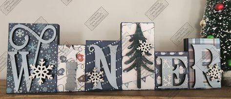 WINTER Chunky Shelf Sitter Mantel Decor Standing Wood Sign Gift Winter Decor Block Words - Etsy Winter Signs Wooden, Christmas Decor Mantel, Word Blocks, Winter Wood Crafts, Holiday Wood Crafts, Christmas Blocks, Wood Block Crafts, Wooden Words, Winter Signs