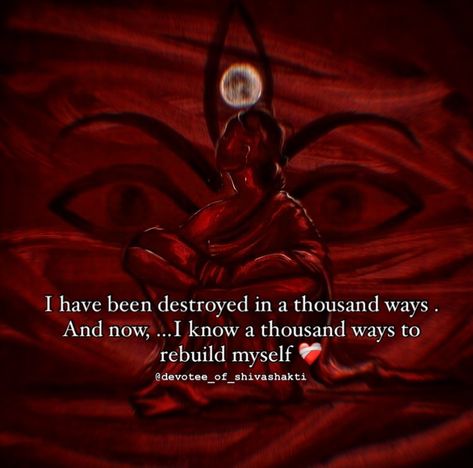 Now , I know a thousand ways to rebuild myself. ❤️‍🩹i got the strength from maa kali. Everytime you try to destroy me I know how to handle that strongly how to protect myself nd how to make everything happen in my favour. Be careful ,before you mess . I walk wid Maa kali . She taught me how to handlee the toughest situation easily..❤️‍🩹 Jai maa kali❤️ Follow- @devotee_of_shivashakti #maa #maakali #kali #kalimaa #mahakali #kalimata #matarani #devimaa #devotee_of_shivashakti #bhakti #quo... Maa Kali Quotes, Kali Maa, Maa Kali, Angry Kali Maa, Kali Puja, Situation Quotes, Kali Mata, Kali Ma, Krishna Book