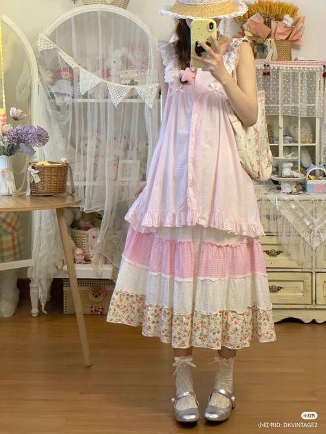 Pink Mori Kei, Kenzie Fashion, Shoujo Girl, Cute Asian Fashion, Interesting Outfits, Mori Fashion, Modesty Outfits, Mori Kei, Fashion D