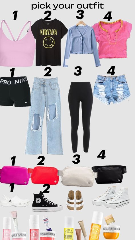 PICK YOUR OUTFIT!! #outfitinspo #pickyouroutfit #dress Vsco Girl Outfits Dress To Impress, Pick Outfits Game, Pick Your Outfit Aesthetic, Pick Ur Fit, Pick An Outfit Game, Pick An Outfit, Preppy Pack My Backpack, Pick Your Outfit, Memes School Outfits