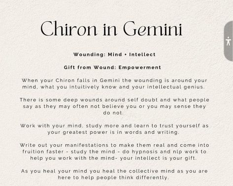 Chiron Gemini, Chiron In Gemini, Chiron Astrology, Astrology Observations, Astrology Gemini, Learn Astrology, Physical Space, Astrology Chart, Witchy Stuff