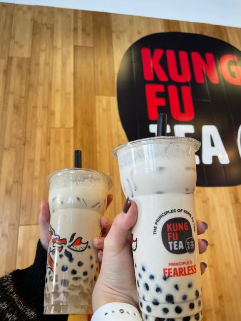 Kung Fu Tea Aesthetic, Kung Fu Tea Boba, Boba Aesthetic, Cheer Flyer, Bubble Tea Boba, Candy Drinks, Yummy Alcoholic Drinks, Bubble Milk Tea, Kung Fu Tea