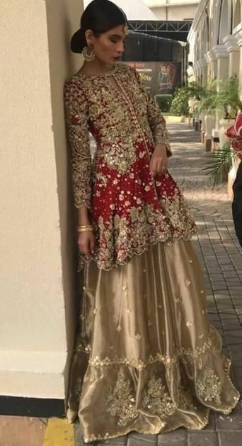 Red And Golden Lehenga, Nameera By Farooq, Indian Wedding Dresses, Dresses Pakistani, Red Bridal Dress, Desi Wedding Dresses, Nikkah Dress, Fine Embroidery, Asian Bridal Dresses