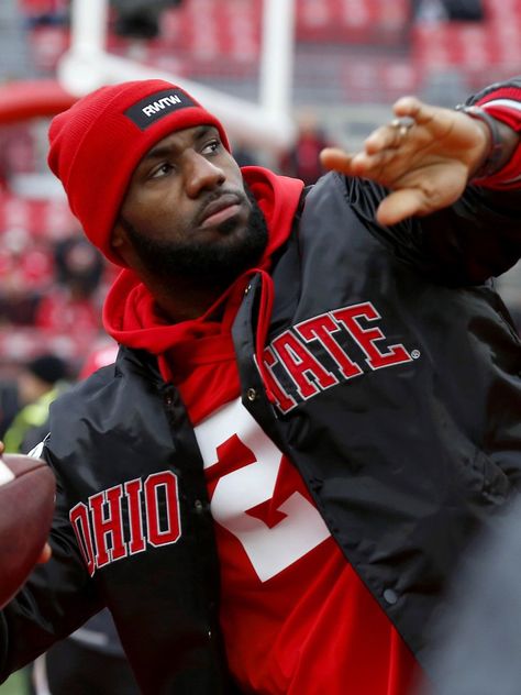 LeBron loved seeing Ohio State players in his gear Ohio State Michigan, Ohio State Basketball, James Lebron, Ohio Stadium, King Lebron, Osu Buckeyes, College Football Playoff, Ohio State Football, Ohio State Buckeyes