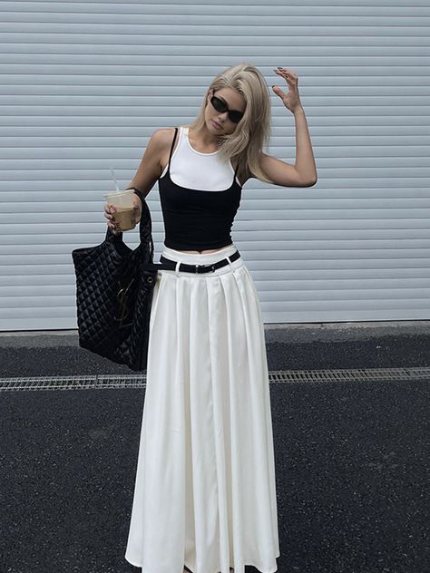 Belted skirt outfits