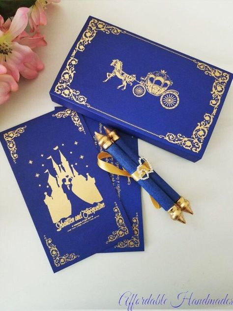 For all my brides and grooms that love Disney, you'll love these custom made Disney wedding invitations! Head to the link to get all the magical inspo you'll want for your big day! #weddinginvitations #savethedate #disneywedding #disneytheme Disney Wedding Dress, Cinderella Quinceanera Themes, Cinderella Quinceanera, Disney Wedding Invitations, Quinceañera Invitations, Royal Invitation, Quince Themes, Scroll Invitation, Beauty And Beast Wedding