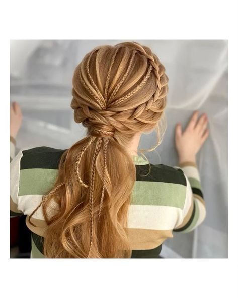 Hairstyle with Russian Braids on Instagram: “#dutchbraids #hairtutorial #hairvideo #americansalon #waterfallbraids #dutchbraid #braidinspo #easyhair #hairs #easyhair #trenzas…” Russian Hairstyles, Medieval Hairstyles, Fantasy Hair, Prom Hairstyles, Aesthetic Hair, Hair Dos, Hair Designs, Braid Styles, Outfits Ideas