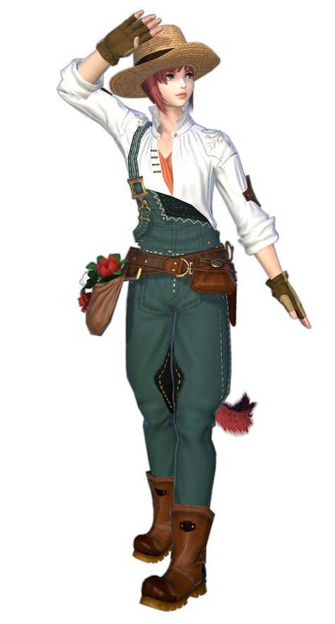 Botanist Render from Final Fantasy XIV: Shadowbringers #art #artwork #gaming #videogames #gamer #gameart #finalfantasy Gardener Outfit, Wolf People, Girls With Red Hair, Gardening Outfit, Wise Women, Game Character Design, Cat People, Final Fantasy Xiv, Video Game Characters