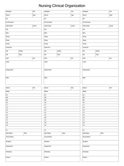 Med Surg Nurse Report Sheet, Nursing Shift Organization Sheet, Nursing Flow Sheet, Nursing Home Nurse Tips, Nurse Organization Sheet, Nursing Organization Sheet, Nursing Report Sheet Templates Free, Charge Nurse Report Sheet, Nurse Brain Sheet Templates Med Surg