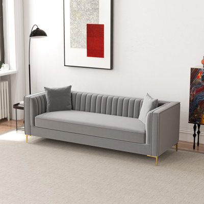 Grey Velvet Sofa, Sofa Velvet, Square Arm Sofa, Sofa Review, Room Couch, Gray Sofa, Living Room Furniture Sofas, Furniture Outlet, Best Sofa