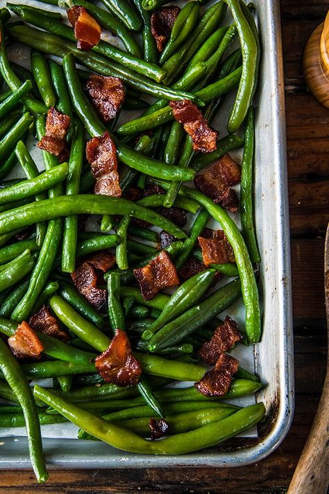 Traeger Roasted Green Beans with Bacon Smoked Green Beans With Bacon, Traeger Green Beans, Smoked Green Beans In Smoker, Traeger Sides, Roasted Green Beans With Bacon, Smoked Green Beans, Trager Grill, Green Beans And Bacon, How To Grill Vegetables