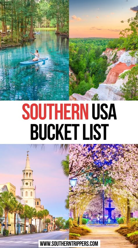 Southern Vacation Spots, Trip Bucket Lists, Southern Getaways, Southern Road Trips, Usa Places, South Usa, Southern Usa, Vacay Ideas, Usa Bucket List