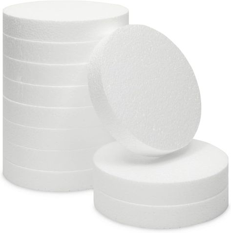 12 Pack Foam Circles for Crafts, Round Discs for DIY Projects (6 x 6 x 1 In) 6 Inch Round Cake, Polystyrene Craft, Cake Dummy, Circle Crafts, Crafts Diy Projects, Foam Shapes, Creative Arts And Crafts, Homemade Holiday, Round Cake