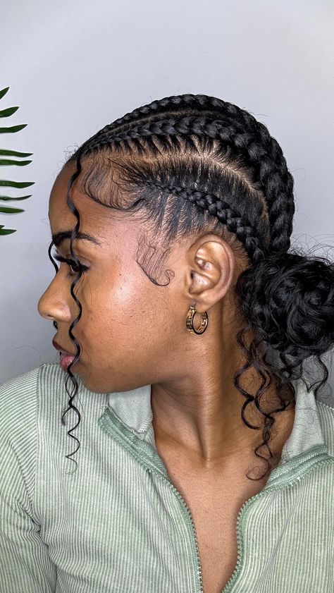 Instagram Crochet Straight Hair, Braids Cornrows, Vacation Hairstyles, Hairstyle Idea, Cute Hairstyle, Stitch Braids, Hair Cute, Pretty Braided Hairstyles, Braids With Curls