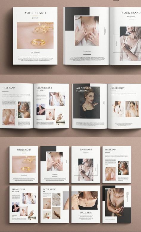 Lookbook Jewelry Layout, Jewellery Portfolio Layout, 8 Page Brochure Design, Jewellery Lookbook Layout, Jewelry Catalogue Design, Jewelry Magazine Cover, Jewelry Lookbook Design, Jewelry Magazine Layout Design, Jewellery Catalogue Design Layout