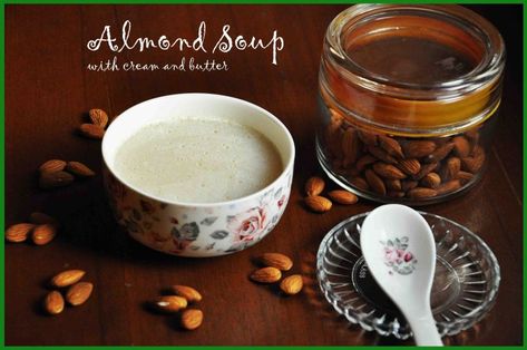 Chicken Almond Cream Soup recipe | Recipe52.com Almond Soup Recipe, Cream Soup Recipe, Almond Soup, Wine Recipes Drink, Chai Recipes, White Chili Recipe, Soup Lovers, Homemade Almond Butter, Recipes With Ingredients