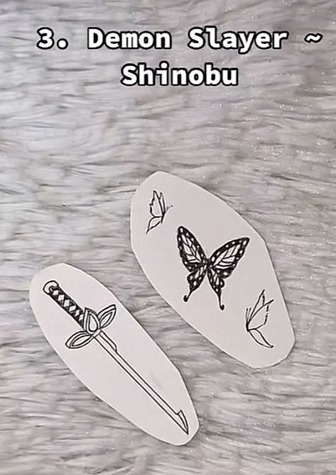 Anime Siblings Tattoo, Demon Slayer Butterfly Tattoo, Shinobu Kochou Tattoo Ideas, Demon Slayer Tattoo Ideas Minimalist, Shinobu Tattoo Ideas, Anime Tattoos Small Demon Slayer, Anime Tattoos Demon Slayer, Shinobu Tattoo, Small Demon Slayer Tattoo