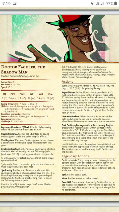 Dnd Disney, Disney Dnd Homebrew, Disney Dnd Characters, Disney Dungeons And Dragons, Disney Dnd, Dnd Monsters Stats, Dnd Pirate Stats, Dnd Bbeg Stat Block, Monster Stat Blocks 5e