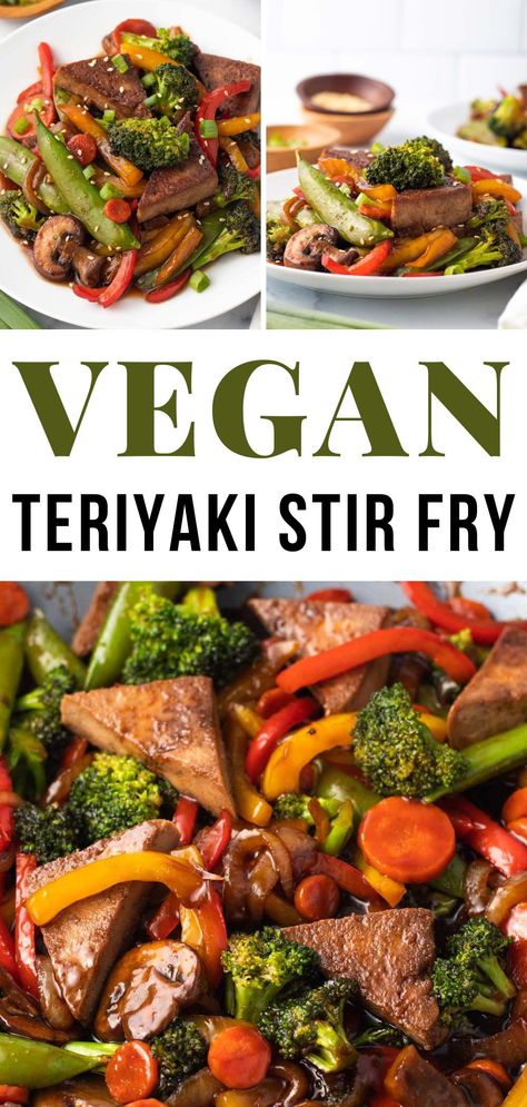 This is the best Tofu Stir Fry recipe because it's quick, easy, full of protein and vegetables and best of all, a rich, flavorful teriyaki sauce! A quick vegan lunch or dinner you’ll want to make over and over again. Vegan Tofu Stir Fry, Tofu Stir Fry Recipe, Tofu Teriyaki, Best Tofu, Sweet Teriyaki Sauce, Teriyaki Stir Fry, Teriyaki Sauce Recipe, Teriyaki Tofu, Quick Easy Vegan