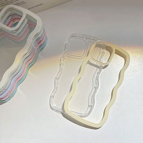 wavy phone case / iphone case / all iphone models / different color options / phone case decorations / wavy aesthetic / summer 2023 / #afflink Apple Design, Color Wave, Transparent Phone Case, Fall Prevention, Power Girl, Functional Accessories, Coque Iphone, Apple Products, Candy Colors