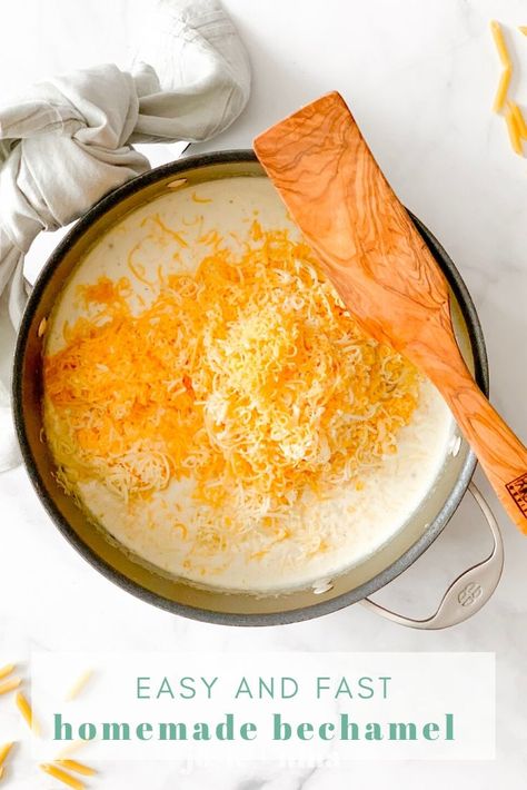 Cheese Sauce For Lasagne, Bechamel Cheese Sauce, Homemade Pasta Sauce Recipe, Homemade White Sauce, White Sauce Recipe, Bechamel Sauce Recipe, Creamy White Sauce, Au Gratin Recipes, Pasta Sauce Homemade