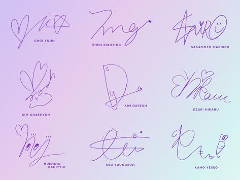 Shorthand Writing, Signature Ideas, All About Kpop, 캐릭터 드로잉, Iz One, Kpop Girl Groups, Kpop Idol, Handwriting, Mini Albums