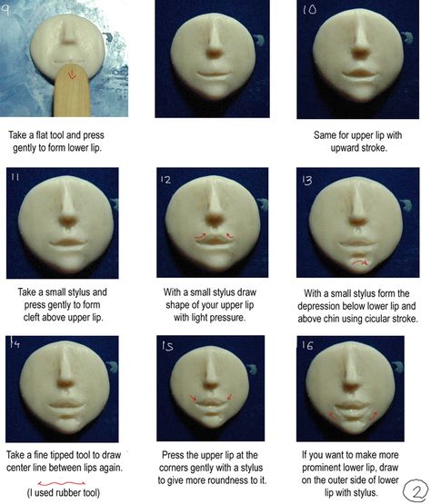 How To Sculpt Lips-Tutorial | Sapphire Fantasy Arts Lips Tutorial, Sculpting Tutorials, Lip Tutorial, Clay Face, Clay Faces, Spirit Dolls, Polymer Clay Dolls, Clay Art Projects, Clay Figures