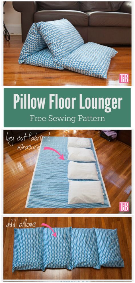 Pillow Floor Lounger Free Sewing Pattern Pillow Nap Mat Diy, Pillow Floor Mat, Kids Pillow Lounger, Pillow Mats For Kids, Beanbag Sewing Patterns, Pillow Cases Ideas, Floor Pillow Bed, Sewing Pillow Cases, Floor Pillows Kids