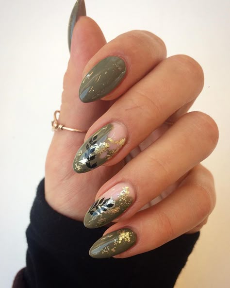 Khaki Nail Designs, Khaki Green Nails, Khaki Nails, Ombre Acrylic Nails, Nail Designs Valentines, Dipped Nails, Chic Nails, Nails Designs, Gorgeous Nails