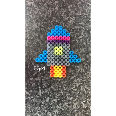 Mini Rocket- Hama Beads Bead Creations, Beads Designs, Beads Ideas, Loom Pattern, Perler Beads Designs, Perler Patterns, Perler Bead, Hama Beads, Bead Designs