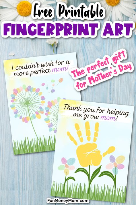 These adorable Fingerprint Art Flowers are sure to put a smile on mom's face this Mother's Day. It's an easy to make gift that she'll treasure for years to come! Fingerprint Bookmark, Kids Games Indoor, Fingerprint Flowers, Diy Photo Cube, Fun Printables For Kids, Dairy Free Products, Pinwheel Sandwiches, Fingerprint Crafts, Kindergarten Projects