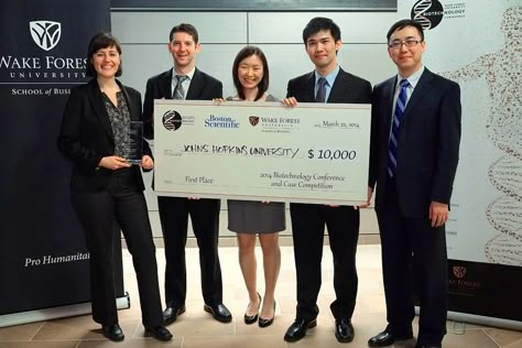 Representatives from five JHU schools win $10,000 top prize at biotech case competition Case Competition, The Year Of Me, Year Of Me, I Am A Winner, Win Competitions, Wake Forest University, First Prize, Johns Hopkins University, Wake Forest