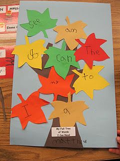 Kindergarten Sight Words, Sight Word Fun, October Ideas, Teaching Sight Words, Kindergarten Language Arts, Fall Kindergarten, Kindergarten Ela, Fall Trees, Practice Reading