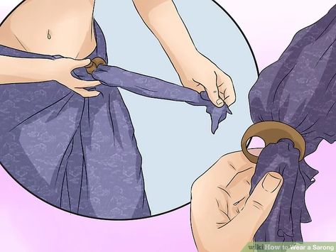 3 Ways to Wear a Sarong - wikiHow How To Wear A Sarong, Diy Sarong, Sarong Clip, How To Tie A Sarong, Sarong Tying, Diy Swimsuit, Pareo Sarong, 3 Ways To Wear, Hawaii Dress