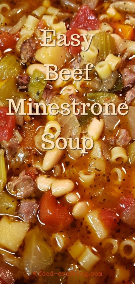 Easy to prepare beef minestrone soup. Thanks to Wegmans® varied ready-made produce packs, a real time saver when it comes to recipe prep. #comfortfood #easy #beef #soup #minestrone Vegetable Beef Minestrone Soup, Minestrone Soup With Beef, Hamburger Minestrone Soup, Minestrone Soup Recipe With Ground Beef, Beef Minestrone Soup Recipe, Beef Minestrone Soup, Snacks Under 100 Calories, Minestrone Soup Recipe, Eating Fast