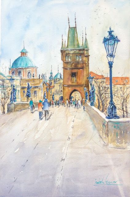 Prague Painting, Donald Robertson, Realism Painting, Architecture Painting, Watercolor Ideas, Impressionism Painting, Painting Medium, Paper Painting, Adventure Book