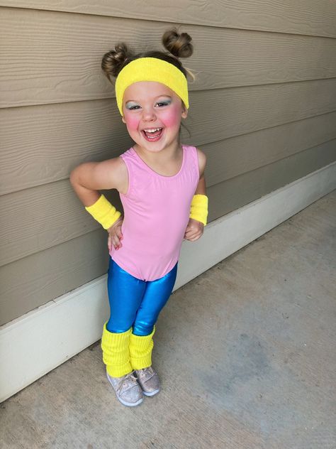 80’s yogo 80s Outfits For Kids, Kids Decade Day Outfits, 80s Kids Outfits, Decades Day Outfits, 80’s Dresses, Neon Carnival, Halloween Duos, Gymnastics Costumes, 80s Costume