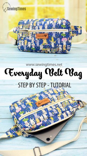 Fanny Pack Pattern Free, Sling Bag Pattern Free, Belt Bag Diy, Diy Belt Bag, Fanny Pack Sewing Pattern, Everyday Belt Bag, Hip Bag Pattern, Belt Bag Pattern, Sling Bag Pattern