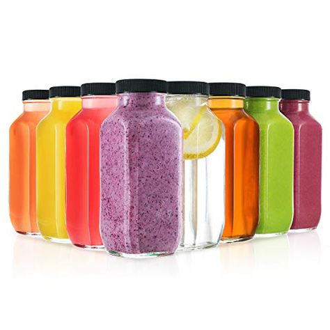 Reusable Glass Bottles, Mini Juice Bottles, Plastic Juice Jar, Glass Bottles For Juice, Water Bottle Plastic Drinks, Smoothie Glass, Glass Drinking Bottles, Glass Storage Containers, Glass Milk Bottles