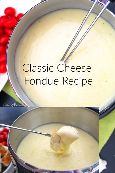 Swiss Cheese Fondue Recipe, Classic Cheese Fondue, Cheese Fondue Recipe Easy, Easy Fondue Recipes, Easy Cheese Fondue, Cheddar Fondue, Cheese Fondue Recipe, Swiss Cheese Fondue, Melting Pot Recipes