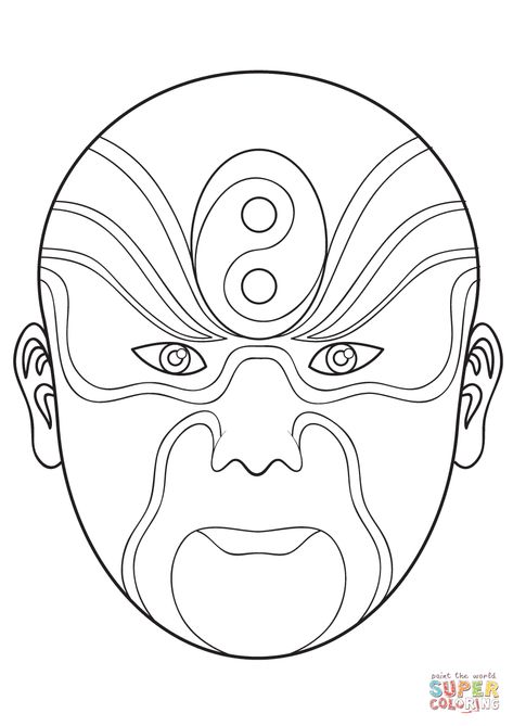 849×1200 Mask Coloring Page, Chinese Opera Mask, Chinese Mask, Opera Costumes, Aztec Mask, Coloring Mask, Opera Mask, Beijing Opera, Dragon Mask