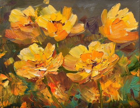 Yellow Flower by priarius on DeviantArt Yellow Flowers Painting, Acrylic Painting Flowers, Abstract Flower Painting, Old Paintings, Impressionist Art, Impressionist Paintings, Painting Wallpaper, Yellow Flower, Mellow Yellow