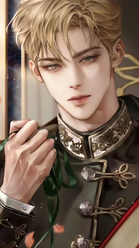 Anime Guy Digital Art, Blonde Hair Male Oc, Blonde Manhwa Men, Blonde Anime Characters Guy, Anime Military Man, Hot Manhwa Characters Man, Blond Guy Art, Anime Guy Blonde Hair, Blonde Guy Drawing